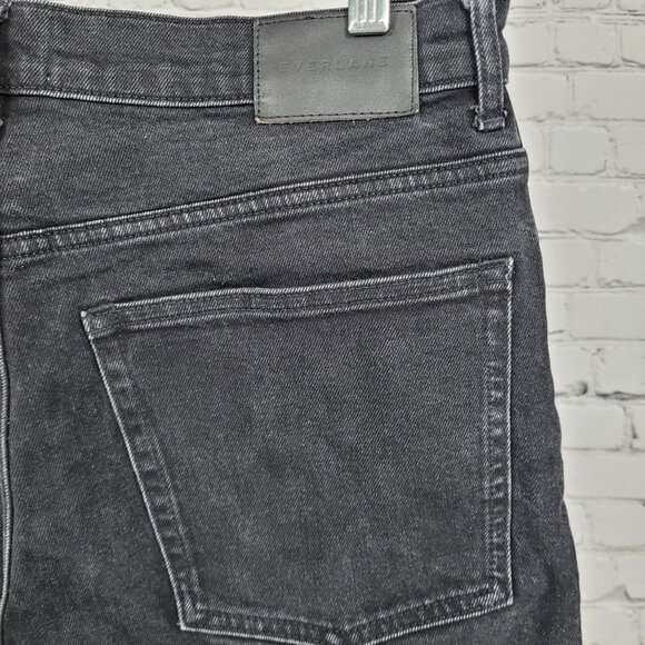 Everlane Black Denim Organic Cotton The Highway Jean Cropped Cut Off 30x22 - Picture 12 of 12